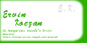 ervin koczan business card